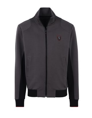 Scuderia Ferrari Online Store - Men's zipped jumper with contrasting inserts - Zip Jumpers