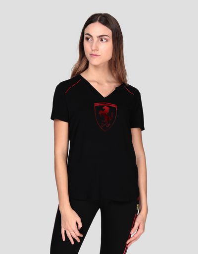 Camiseta para mujer con estampado metalizado