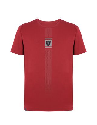 Scuderia Ferrari Online Store - Men's jersey T-shirt with reflective print - Short Sleeve T-Shirts