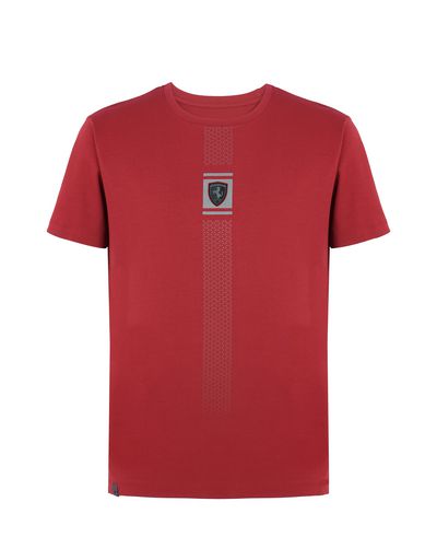Scuderia Ferrari Online Store - Men's jersey T-shirt with reflective print - Short Sleeve T-Shirts