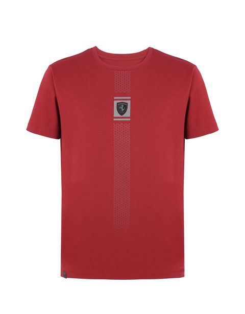Scuderia Ferrari Online Store - Men's jersey T-shirt with reflective print - Short Sleeve T-Shirts