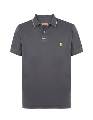 Scuderia Ferrari Online Store - Men's piqué cotton polo shirt - Short Sleeve Polos