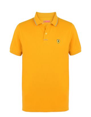 Scuderia Ferrari Online Store - Men's piqué cotton polo shirt - Short Sleeve Polos