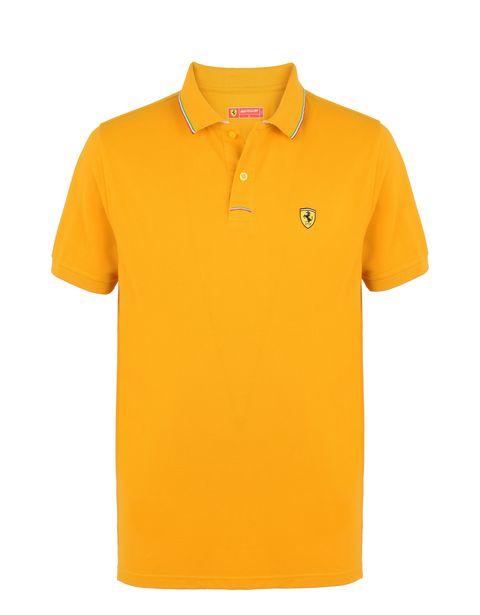 Scuderia Ferrari Online Store - Men's piqué cotton polo shirt - Short Sleeve Polos