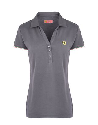 Scuderia Ferrari Online Store - Short-sleeve women's polo shirt in piqué cotton - Short Sleeve Polos