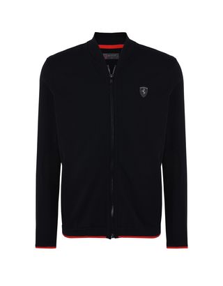 Scuderia Ferrari Online Store - Pull en tricot pour homme avec fermeture zippée centrale - Zip Jumper