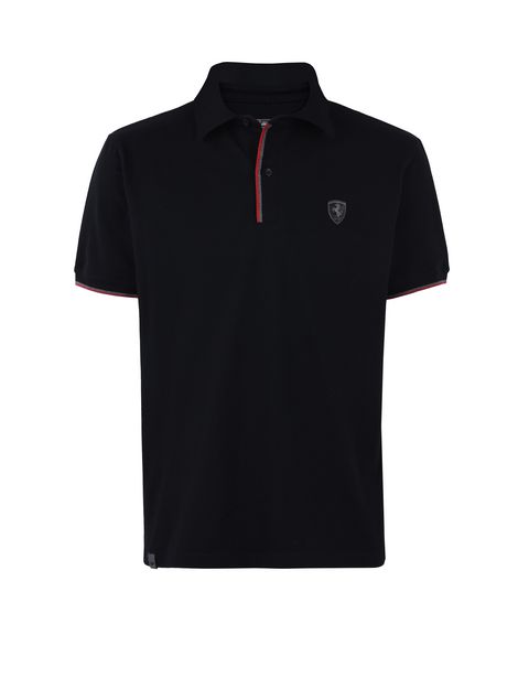 Scuderia Ferrari Online Store - Stretch cotton piquet men's polo shirt - Short Sleeve Polos