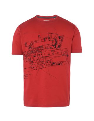 Scuderia Ferrari Online Store - Men's T-shirt with maxi print - Short Sleeve T-Shirts