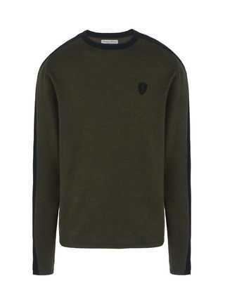 Scuderia Ferrari Online Store - Men’s sweater in extra-fine wool - Crew Neck Sweaters