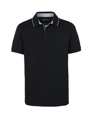 Scuderia Ferrari Online Store - Men’s short-sleeve polo shirt in cotton maxi pique - Short Sleeve Polos
