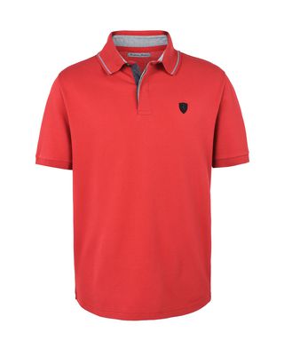 Scuderia Ferrari Online Store - Men’s short-sleeve polo shirt in cotton maxi pique - Short Sleeve Polos