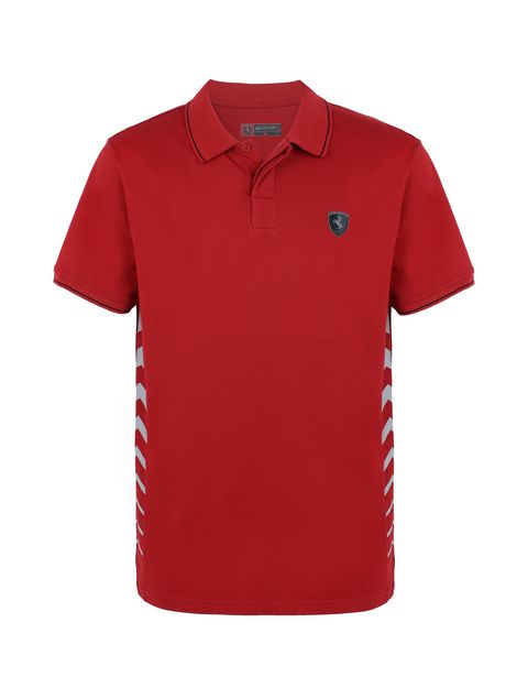 Scuderia Ferrari Online Store - Men's cotton piquet polo shirt - Short Sleeve Polos