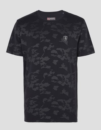 Scuderia Ferrari Online Store - Men's camouflage jersey t-shirt - Short Sleeve T-Shirts
