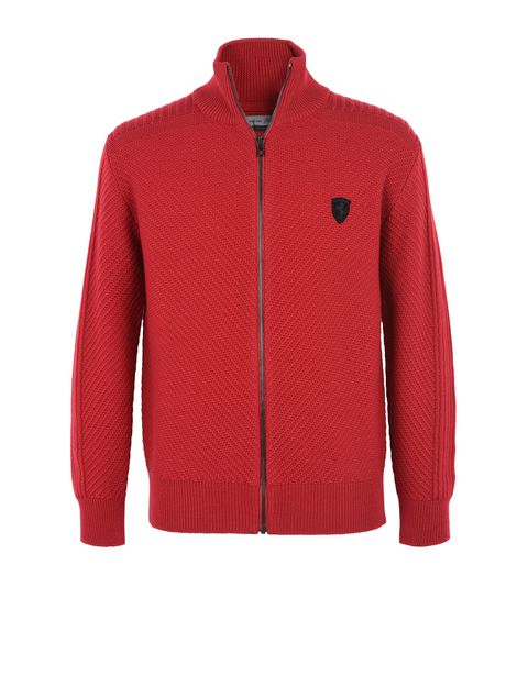 Scuderia Ferrari Online Store - Men’s sweater with full zip - H-Zip Jumpers