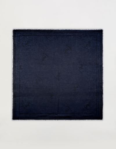 Bufanda cuadrada de jacquard con el escudo de Ferrari