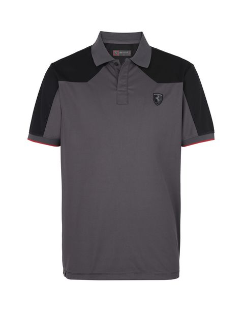 Scuderia Ferrari Online Store - Men’s short-sleeved polo shirt in technical cotton piquet - Short Sleeve Polos
