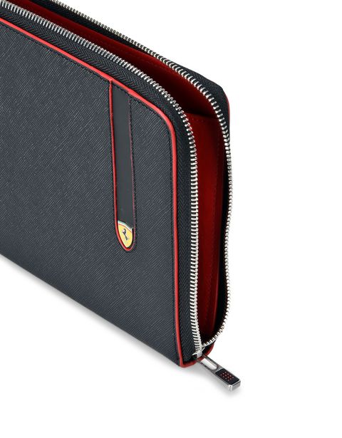Scuderia Ferrari Online Store - Flat clutch in Saffiano leather - Pouches & Envelopes