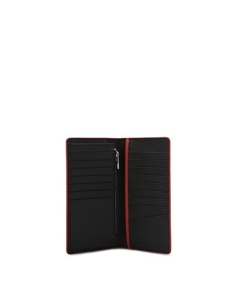 Scuderia Ferrari Online Store - Saffiano leather vertical bi-fold wallet - Vertical Wallets