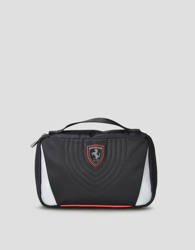 Technical fabric beauty case with embroidery