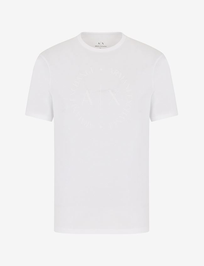 Armani Exchange T-Shirt Con Logo Bianco Cotone