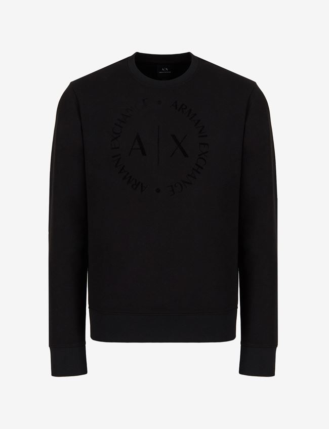 Armani Exchange Felpa Nero Poliestere, Viscosa, Elastan