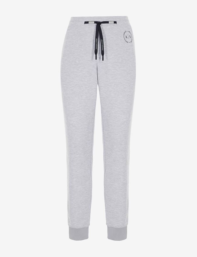 Armani Exchange Pantaloni In Felpa Grigio Chiaro Poliestere, Viscosa, Elastan