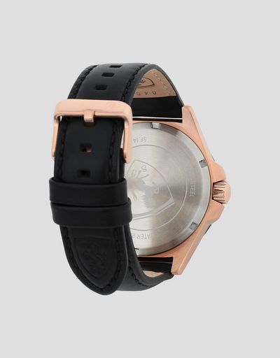 Scuderia Ferrari Online Store - Pilota watch in rose gold tone with black dial - Quartz Watches