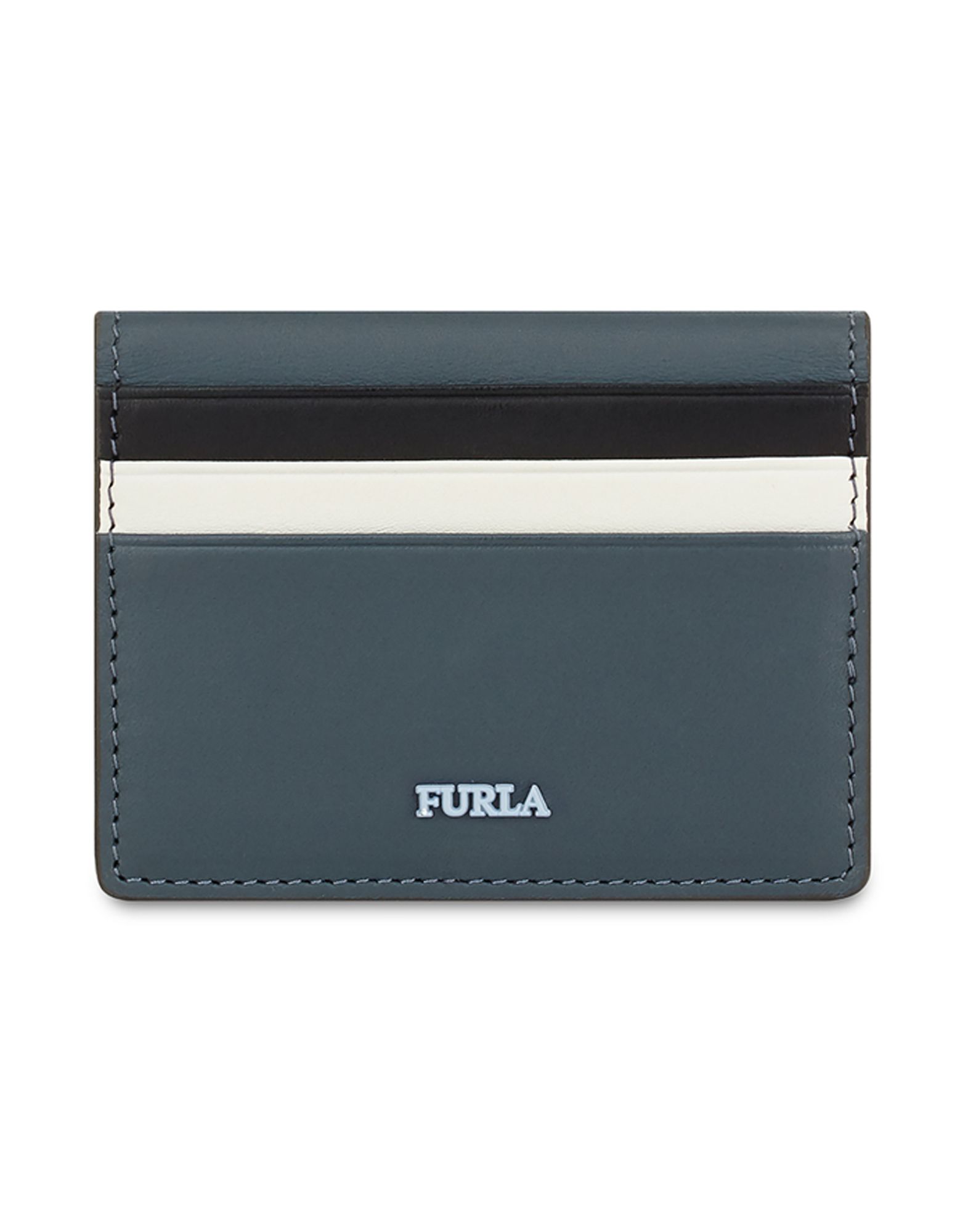 《送料無料》FURLA レディース ドキュメントホルダー 鉛色 革 100% REALE S CREDIT CARD CASE