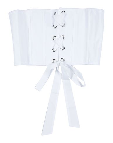 Woman Belt White Size M Cotton, Elastane, Polyamide