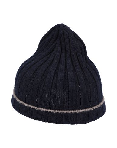 Brunello Cucinelli Man Hat Midnight Blue Size L Cashmere In Blue