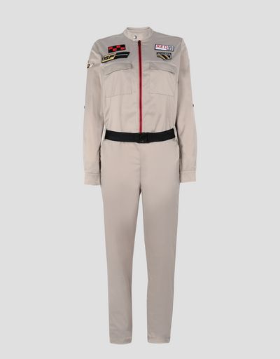 Scuderia Ferrari Online Store - Everywhere Red women's jumpsuit in stretch twill - Jumpsuits