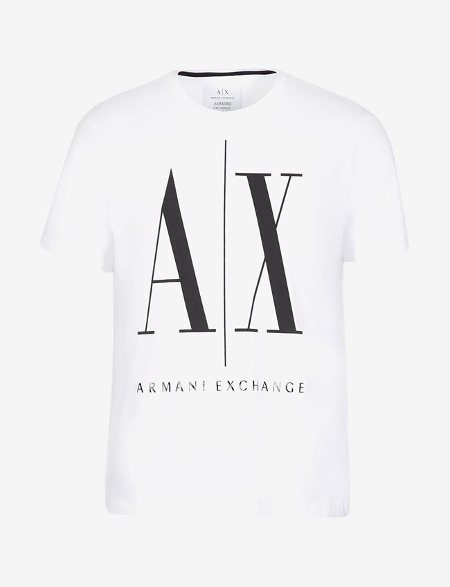 Armani Exchange T-Shirt Con Logo Bianco 2 Cotone