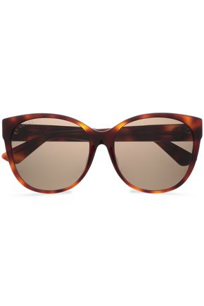 gucci round tortoiseshell acetate sunglasses