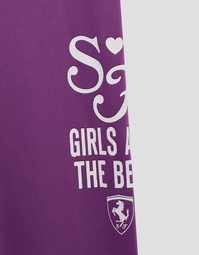 Scuderia Ferrari Online Store - Girls’ leggings with “GIRLS ARE THE BEST” glitter print - Tights & Yoga Pants