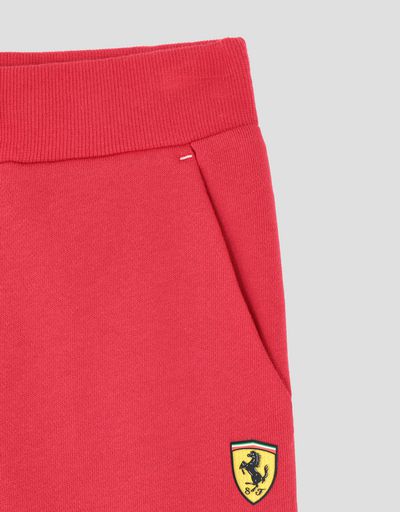 Scuderia Ferrari Online Store - Pantalon de jogging enfant en French Terry avec imprimé Scuderia Ferrari - Pantalons de survêtement