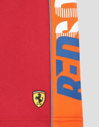 Scuderia Ferrari Online Store - Children’s French terry shorts with RED SOUL wording - Shorts