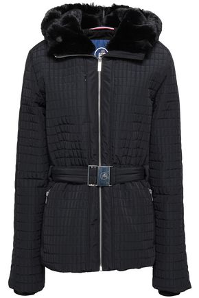 FUSALP Faux fur-trimmed quilted hooded shell jacket