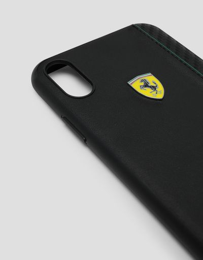 Scuderia Ferrari Online Store - Cover rigida in gomma nera soft touch per iPhone XR - Accessori Smartphone