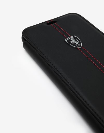 Scuderia Ferrari Online Store - Black leather flip case for Samsung Galaxy S9 - Smartphone Accessories
