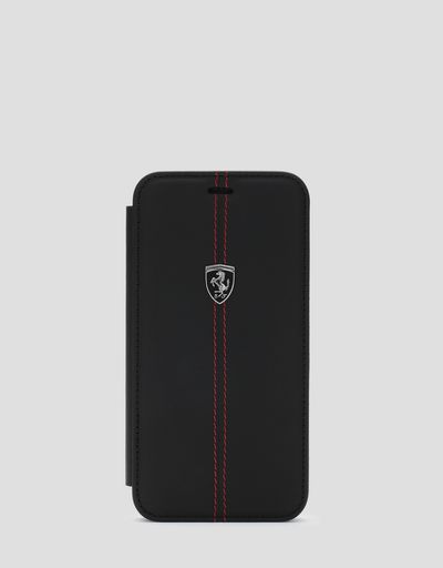 Funda de piel tipo cartera de color negro para iPhone XS Max