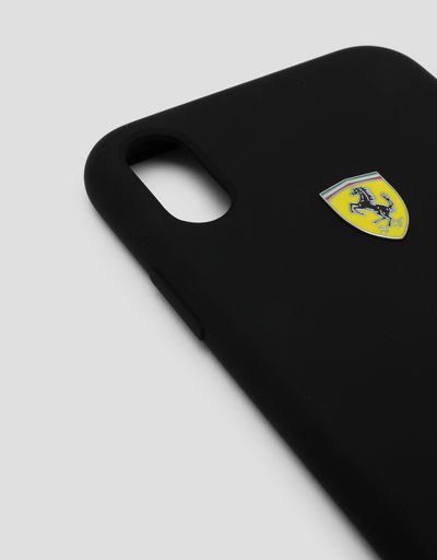 Scuderia Ferrari Online Store - Coque rigide noire en silicone pour iPhone XR - Accessoires pour smartphone