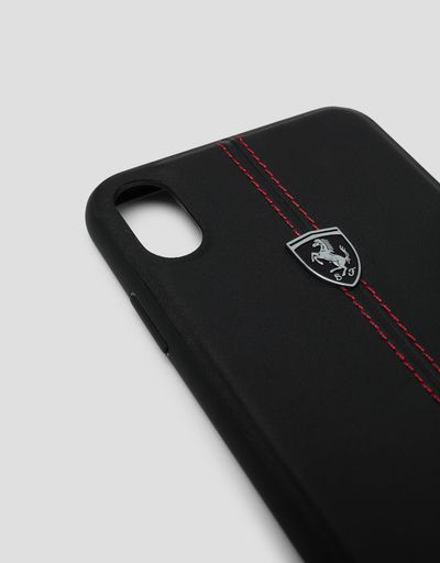 Scuderia Ferrari Online Store - Black leather hard case for iPhone XS Max - Smartphone Accessories