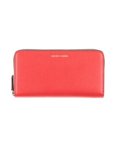 Emporio Armani Woman Wallet Coral Size - Soft Leather In Red
