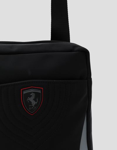 Scuderia Ferrari Online Store - Men’s technical fabric crossbody bag with embroidery - Messenger Bags
