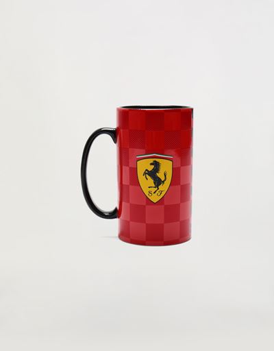 Керамическая кружка Scuderia Ferrari с шахматным принтом с эффектом 3D