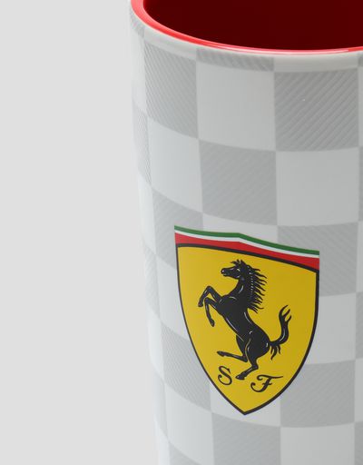 Scuderia Ferrari Online Store - Ceramic Scuderia Ferrari mug with 3D effect checker print - Mugs & Cups