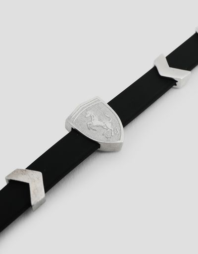Scuderia Ferrari Online Store - Rubber bracelet with charms and Ferrari Shield - Pendants & Bracelets