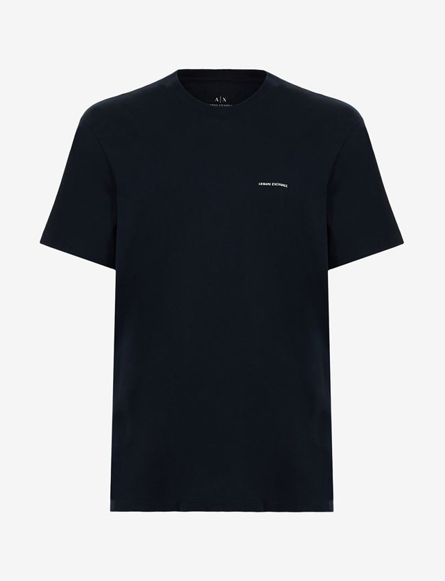 Armani Exchange T-Shirt Con Logo Blu Navy Cotone