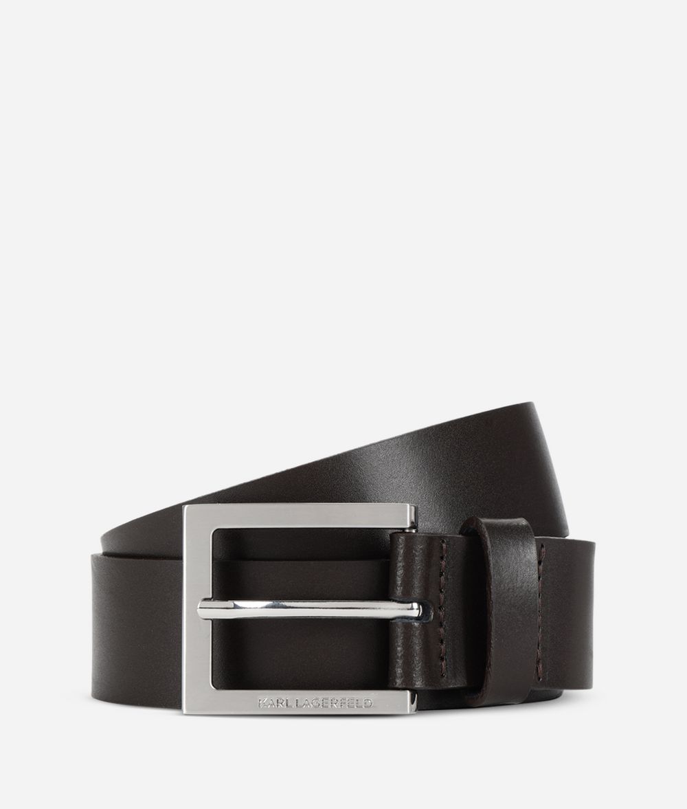 Man Leather Belt Dark Brown 100% Soft Leather - Size: 36