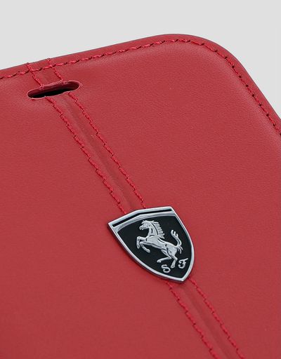 Scuderia Ferrari Online Store - Red leather wallet case for the iPhone XS Max - Smartphone Accessories